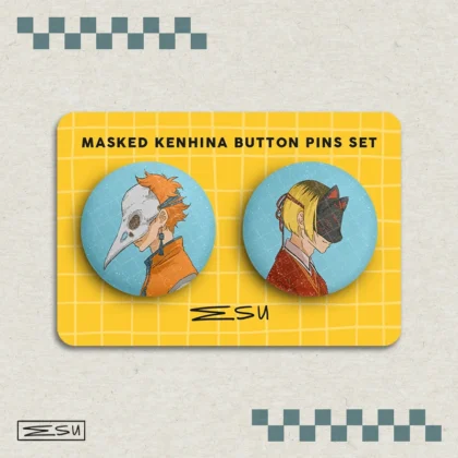 Masked KenHina Button Pins Set